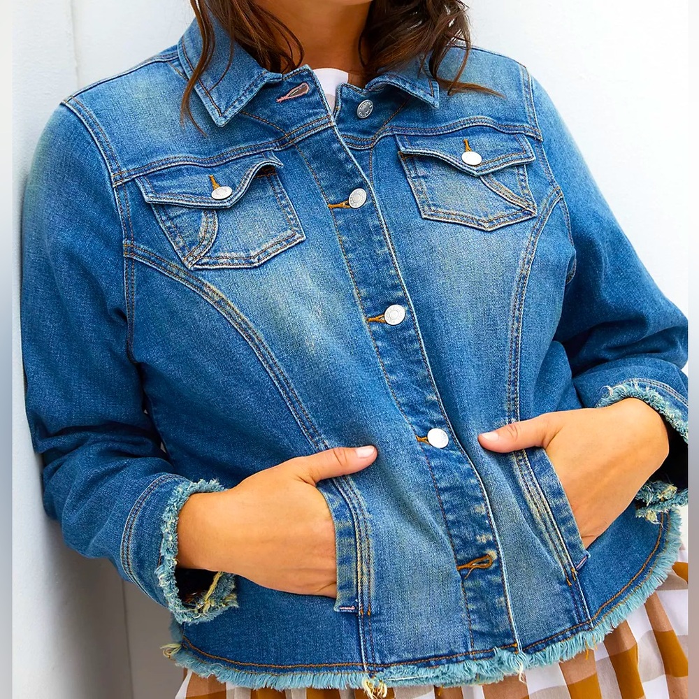 Anthropologie Pilcro Denim Stretch trucker jacket plus 1X